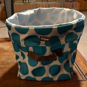Thirty-One Blue Polka Dot Fabric Bin